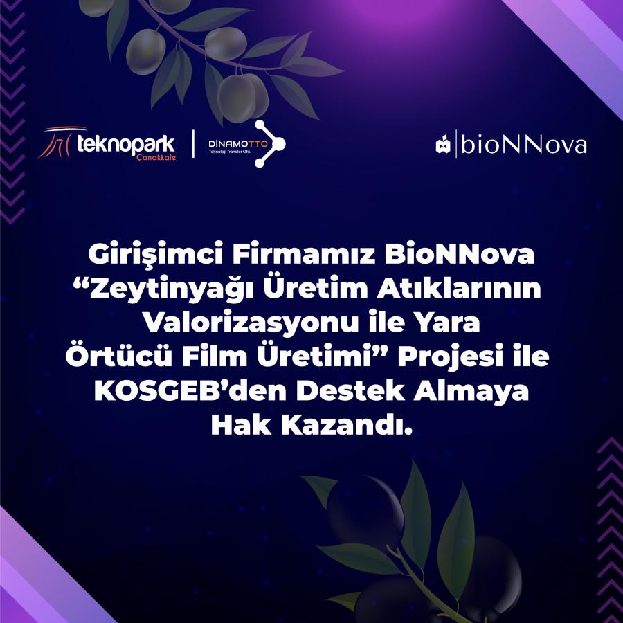 Girişimci Firmamız BioNNova'ya KOSGEB Desteği